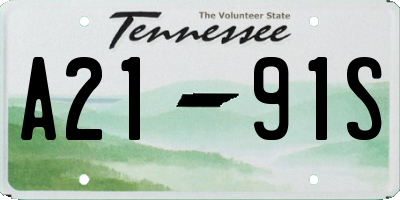 TN license plate A2191S