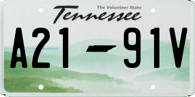 TN license plate A2191V