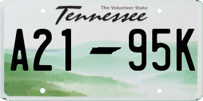 TN license plate A2195K