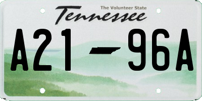 TN license plate A2196A