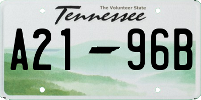 TN license plate A2196B