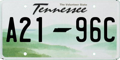 TN license plate A2196C