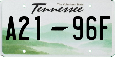 TN license plate A2196F