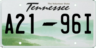 TN license plate A2196I