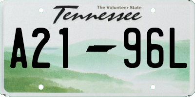 TN license plate A2196L