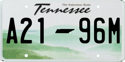 TN license plate A2196M