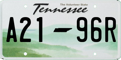 TN license plate A2196R