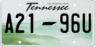TN license plate A2196U