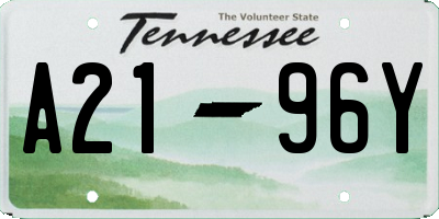 TN license plate A2196Y