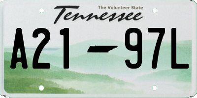 TN license plate A2197L