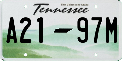 TN license plate A2197M