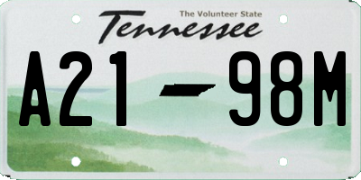 TN license plate A2198M