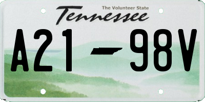 TN license plate A2198V