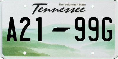 TN license plate A2199G