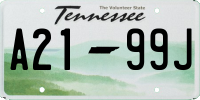 TN license plate A2199J
