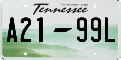 TN license plate A2199L