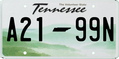 TN license plate A2199N