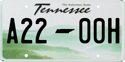 TN license plate A2200H