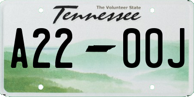 TN license plate A2200J