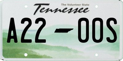 TN license plate A2200S