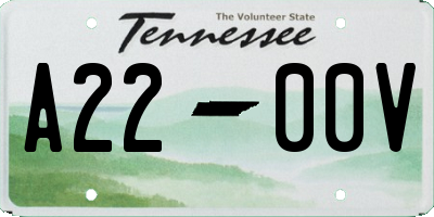 TN license plate A2200V