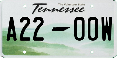 TN license plate A2200W