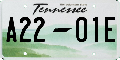TN license plate A2201E