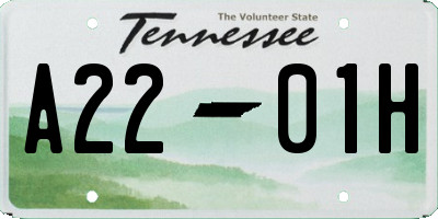 TN license plate A2201H