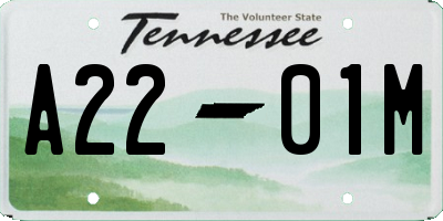 TN license plate A2201M