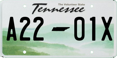 TN license plate A2201X