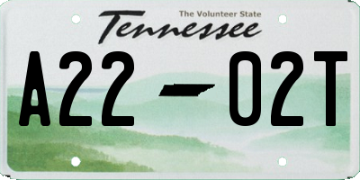 TN license plate A2202T
