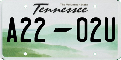 TN license plate A2202U