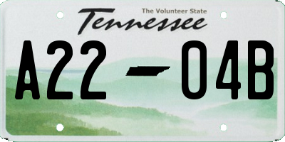 TN license plate A2204B