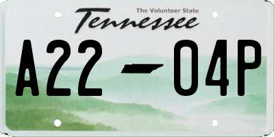 TN license plate A2204P