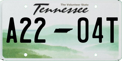 TN license plate A2204T