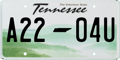 TN license plate A2204U