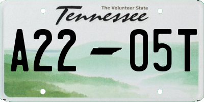 TN license plate A2205T