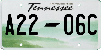 TN license plate A2206C