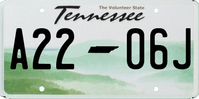 TN license plate A2206J