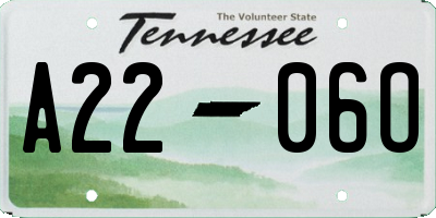 TN license plate A2206O