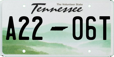 TN license plate A2206T
