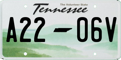 TN license plate A2206V