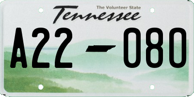 TN license plate A2208O