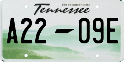 TN license plate A2209E