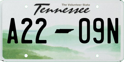 TN license plate A2209N
