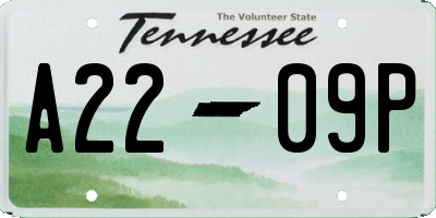 TN license plate A2209P