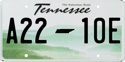 TN license plate A2210E