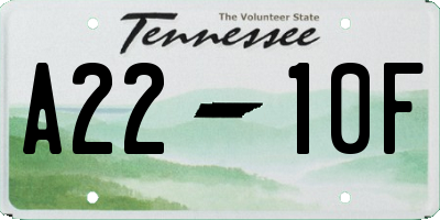 TN license plate A2210F