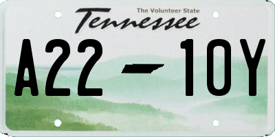 TN license plate A2210Y