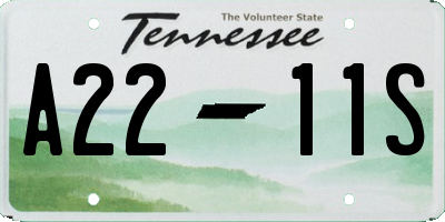 TN license plate A2211S